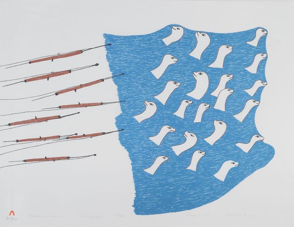 Pudlo Pudlat (1916-1992) - Harpoons And Seals