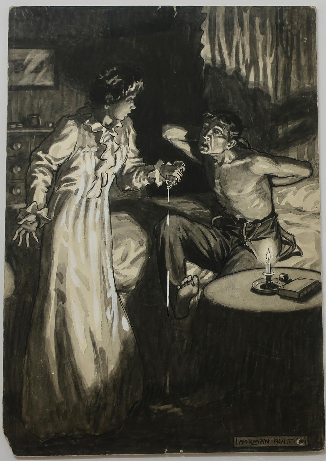 Thomas Norman Ault (1880-1950) - Bedtime Medicine,1910