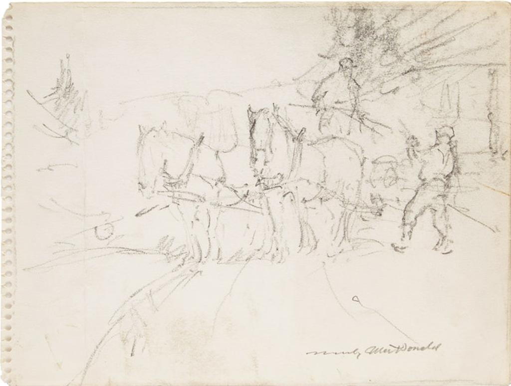Manly Edward MacDonald (1889-1971) - Horses and Farmers at Work; Donkey
