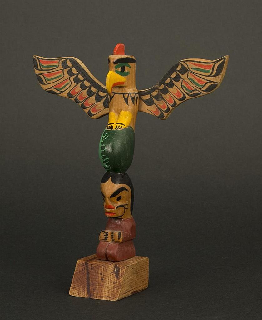 Ellen May Neel (1916-1966) - a carved and polychromed cedar model pole