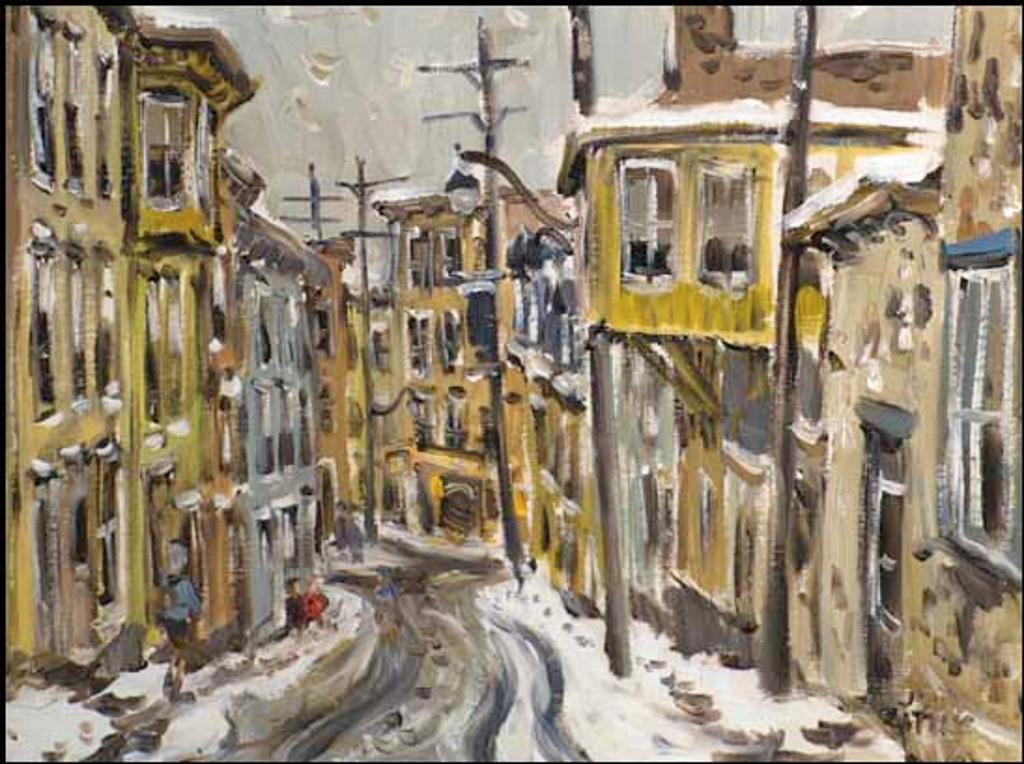 John Geoffrey Caruthers Little (1928-2024) - Christie Street in Latin Quarter of Quebec City, looking down Christie to Rue Couillard