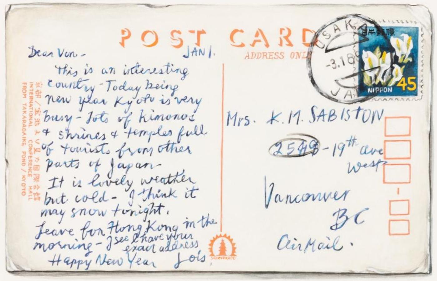 Jamie Wu - Untitled - Postcard for Mrs. Sabiston