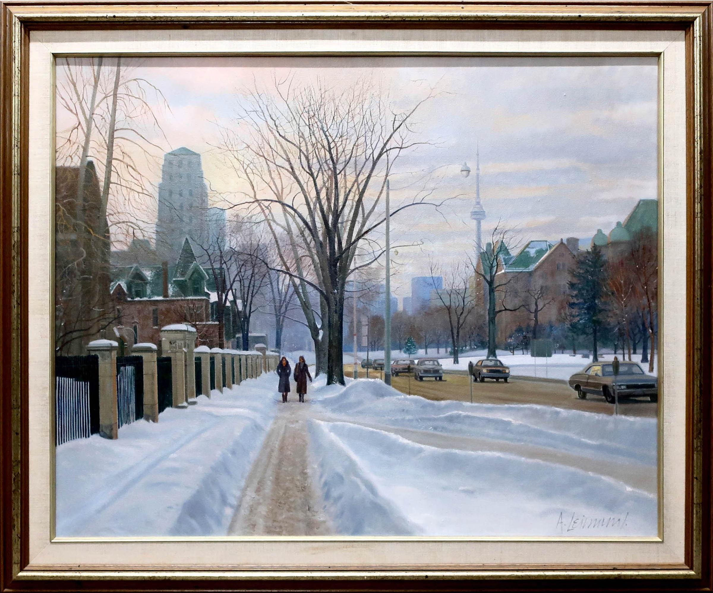 Andris Leimanis (1938) - A Moody Winter Morning, Queen's Park, Toronto