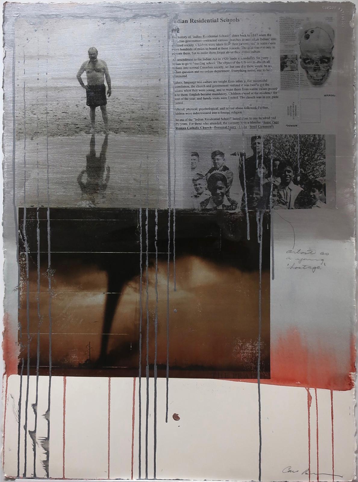 Carl Beam (1943-2005) - Untitled (Artist As A Young 'hostage')