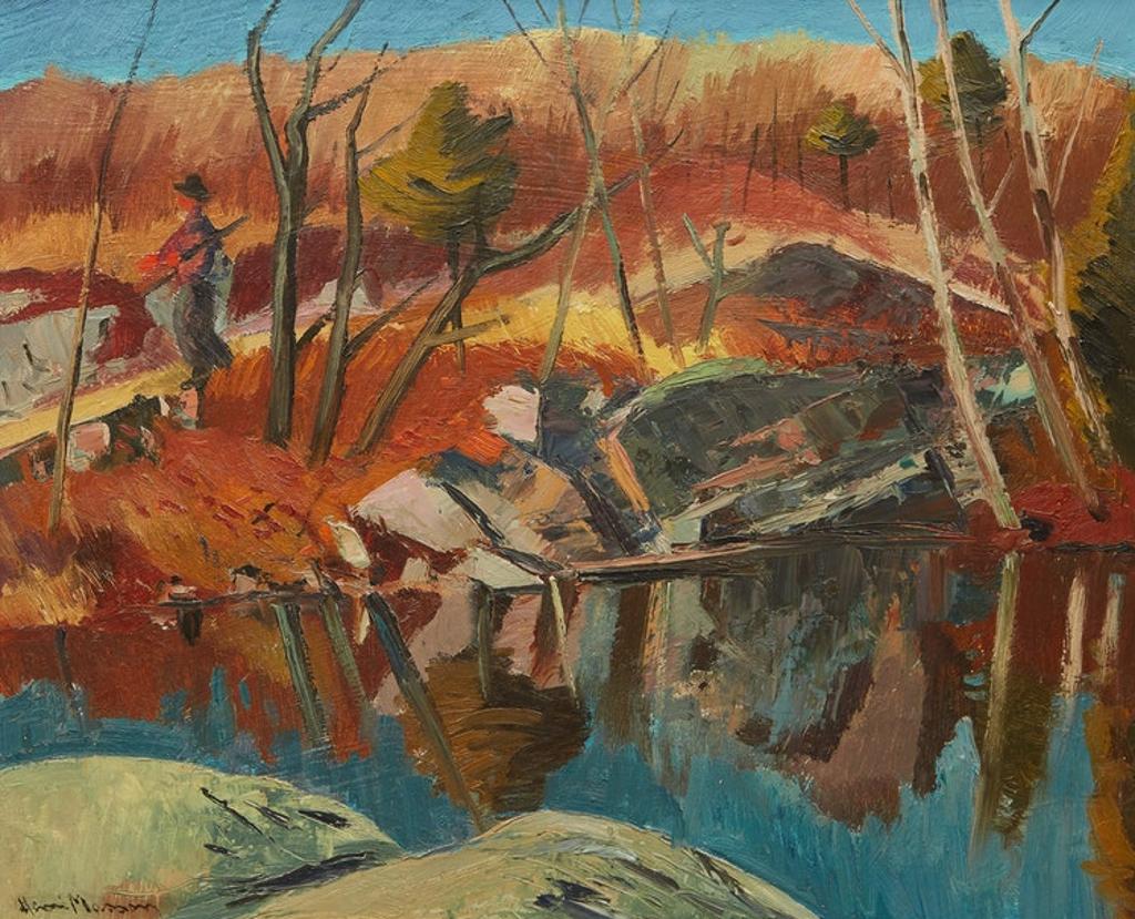 Henri Leopold Masson (1907-1996) - Shoreline Landscape with Figure Walking