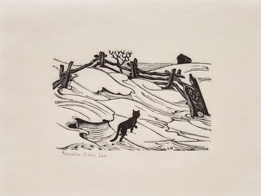 Lucille K. McNeill Oille (1912-1997) - Cat and Rail Fence