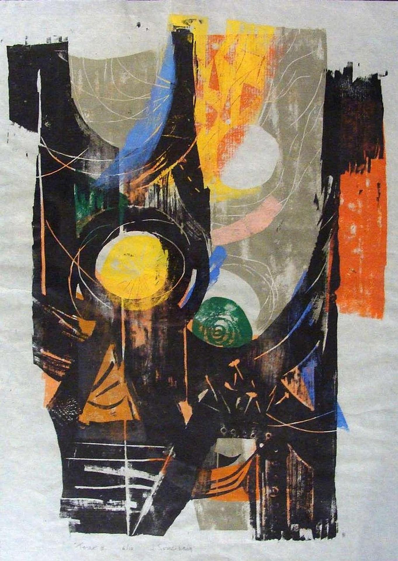 Jack Sonenberg American (1925) - TORSO 3 colour aquatint. # 6/10 signed in