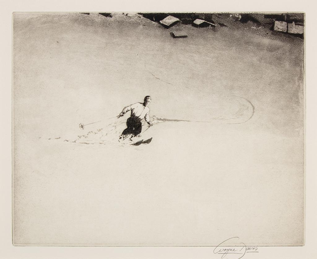Wayne Davis - Skier Above the Village