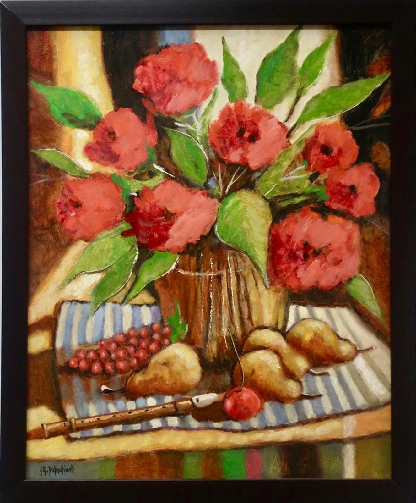 Jean-Guy Desrosiers (1934) - Fleurs, Flute Et Nappe