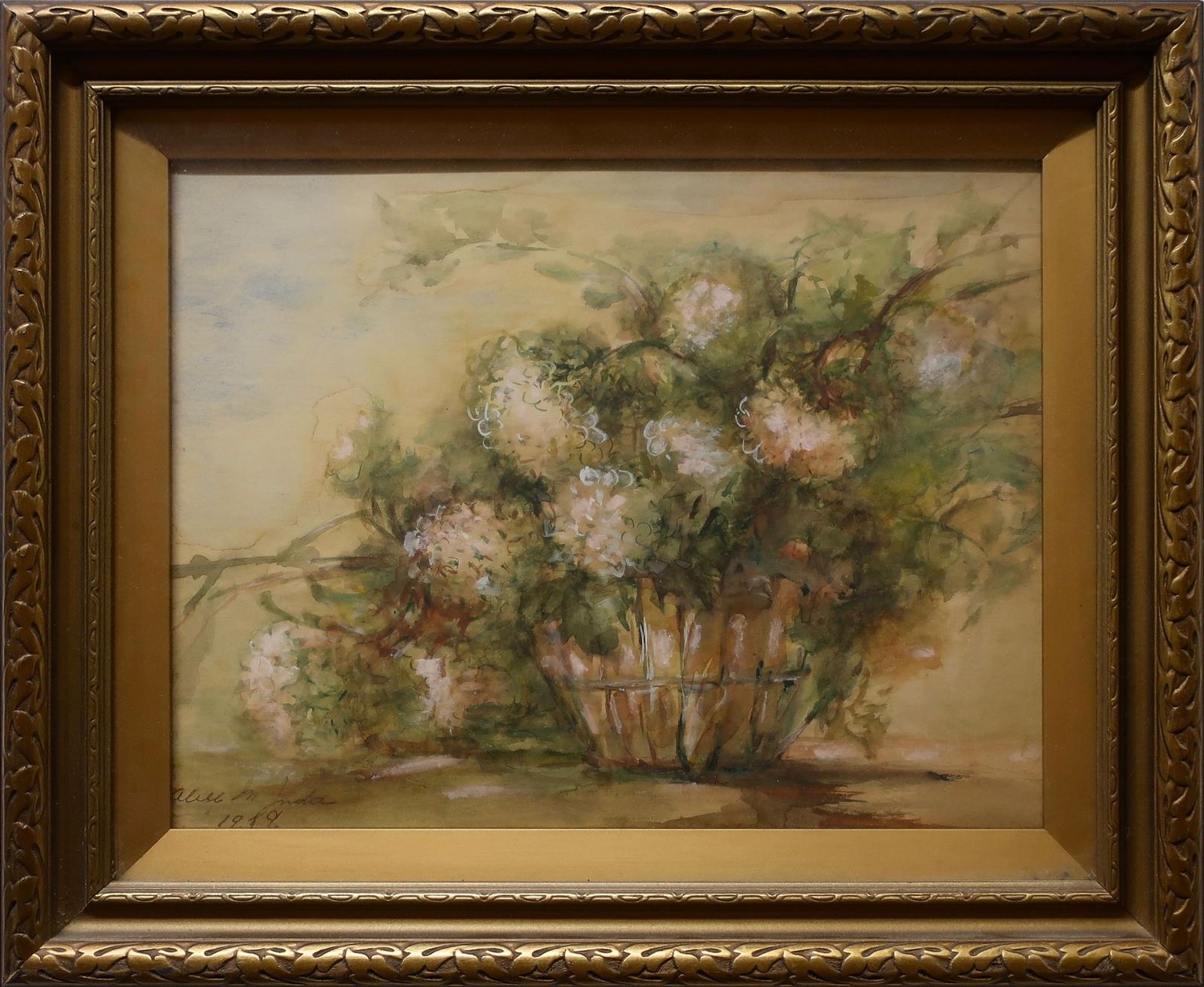 Alice M. Judd - Basket Of Pink Flowers
