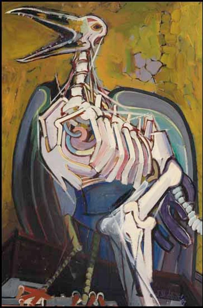 Jack Leaonard Shadbolt (1909-1998) - Bird Skeleton / Harbour, Mykonos Island (verso)