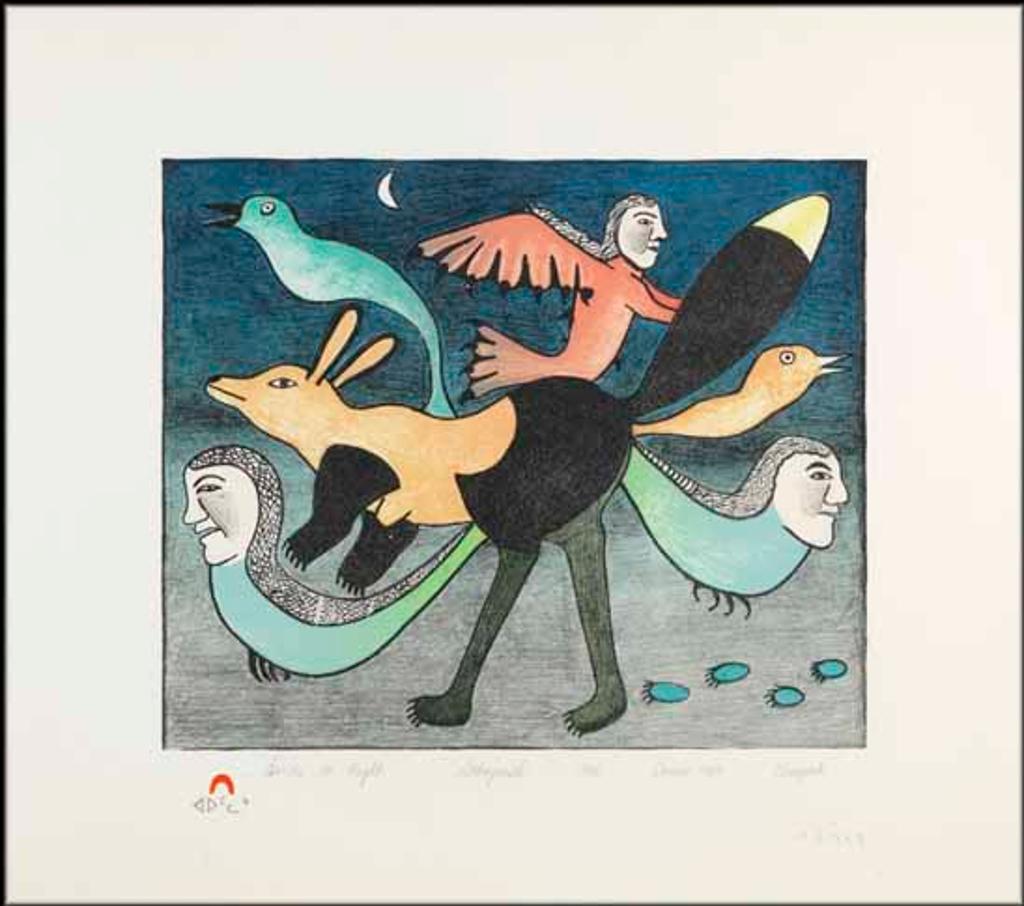 Kenojuak Ashevak (1927-2013) - Spirits at Night
