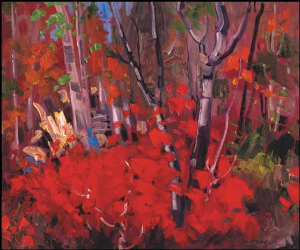 Bruno Cote (1940-2010) - Sous Bois en Rouge