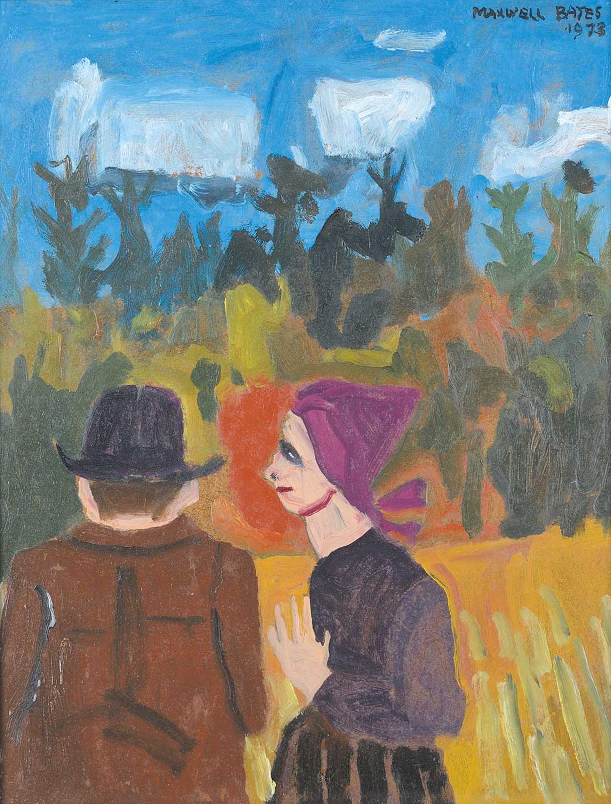 Maxwell Bennett Bates (1906-1980) - Farmer and Wife, 1973