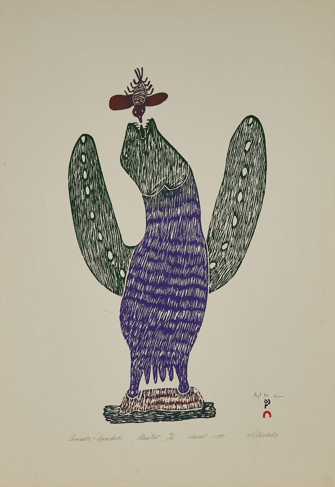 Pitseolak Ashoona (1904-1983) - Timiak And Equchak
