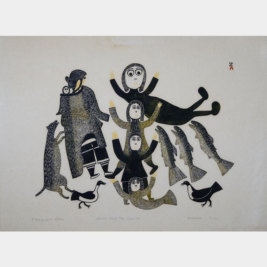 Keeleemeeoomee Samualie (1919-1983) - A Vision Of Spirit Children