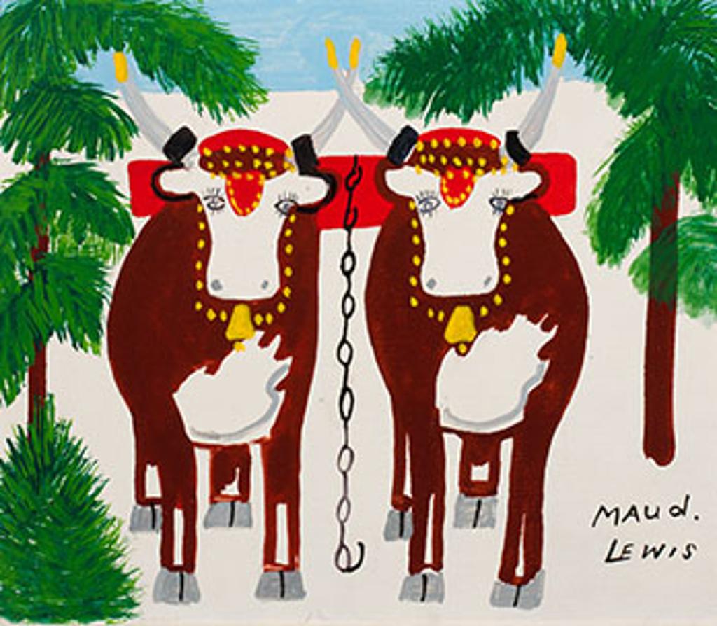 Maud Kathleen Lewis (1903-1970) - Oxen in Winter