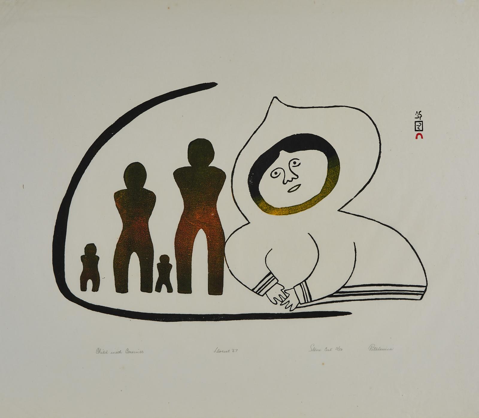Pitaloosie Saila (1942-2021) - Child With Carvings