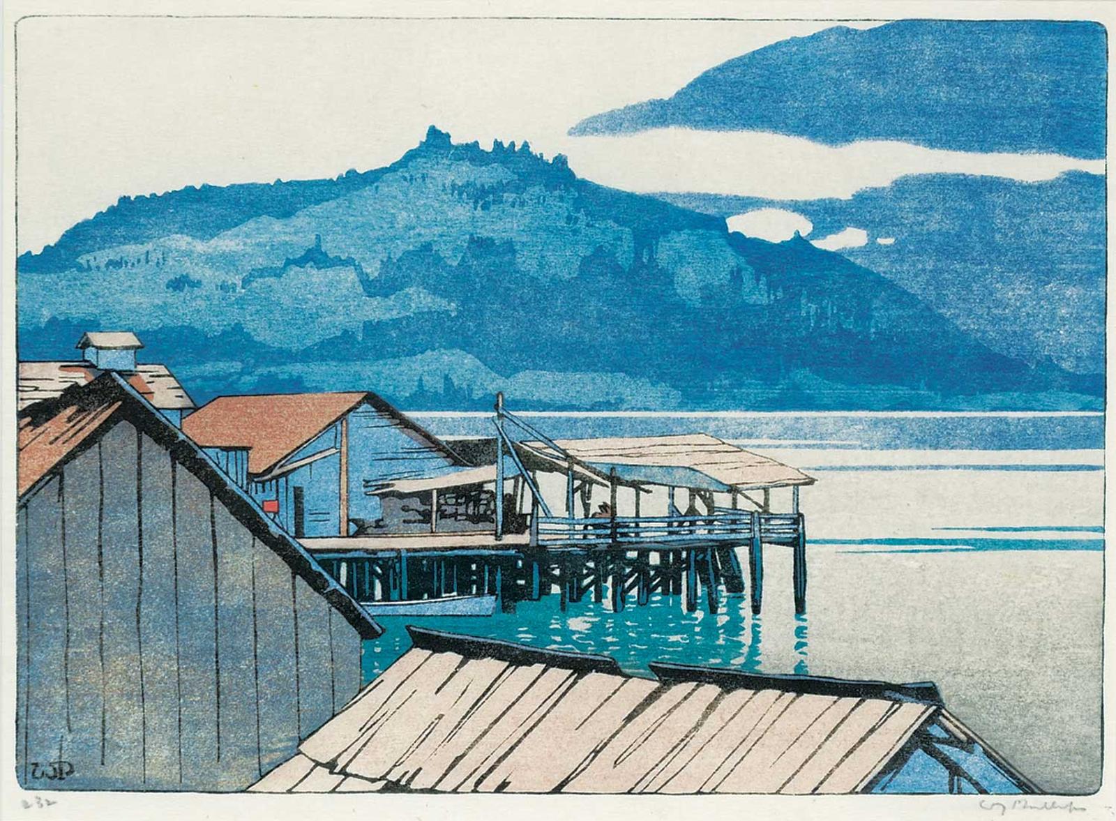 Walter Joseph (W.J.) Phillips (1884-1963) - The Waterfront, Alert Bay, British Columbia #232/250