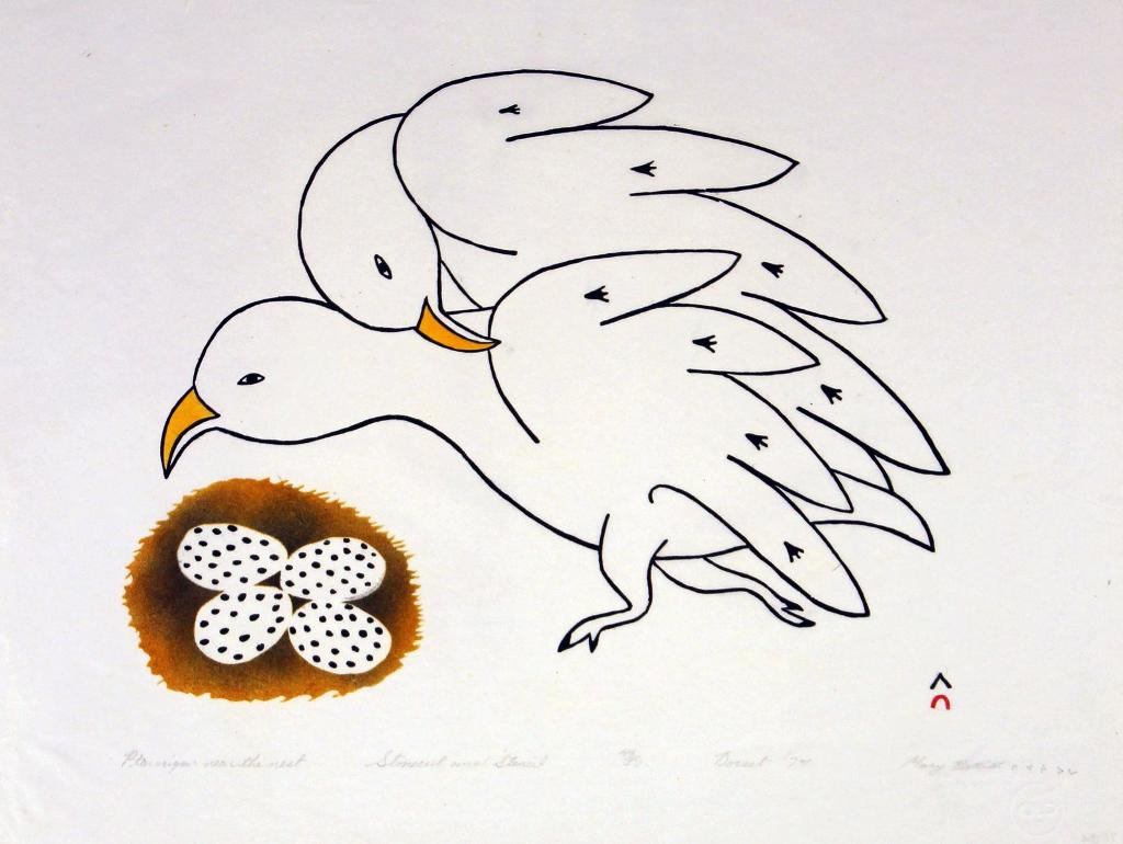 Mary (Samuellie) Pudlat (1923-2002) - Ptarmigan Near The Nest; 1979