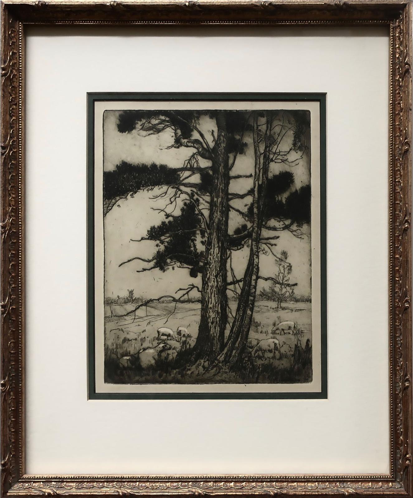 Frederick Stanley Haines (1879-1960) - Untitled (Sheep Resting And Grazing)