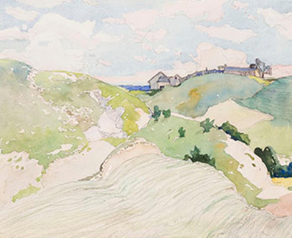 Franklin H. Carmichael (1898-1992) - Farm Buildings on a Hill