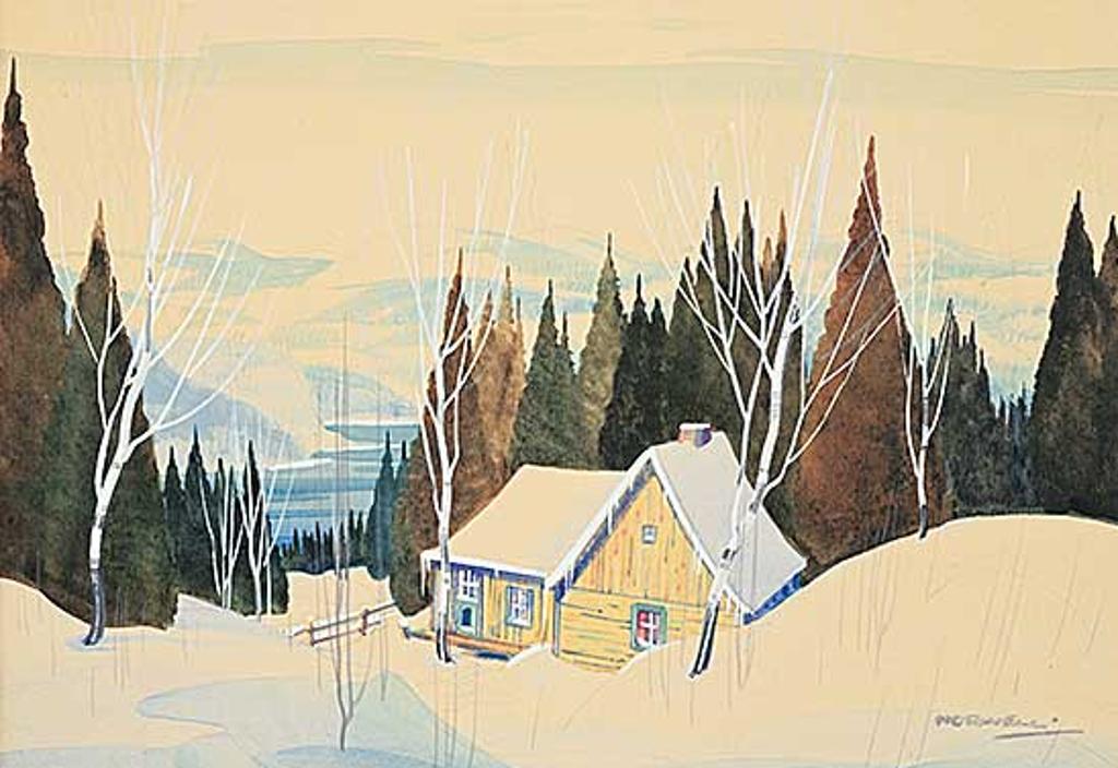 Graham Norble Norwell (1901-1967) - Untitled - Winter Cabin