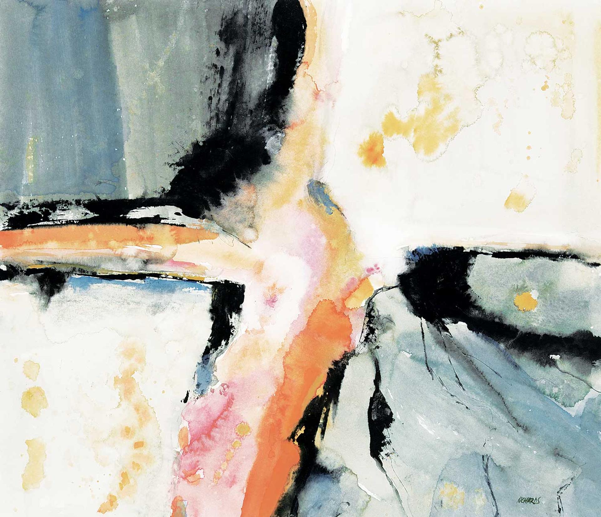 Edith Jean Richards (1924-2015) - Untitled - Orange Abstraction