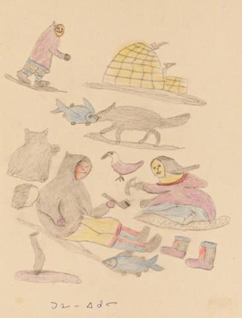 Tuna Iquliq (1935-2015) - Untitled (Winter Camp Scene), ca. 2010