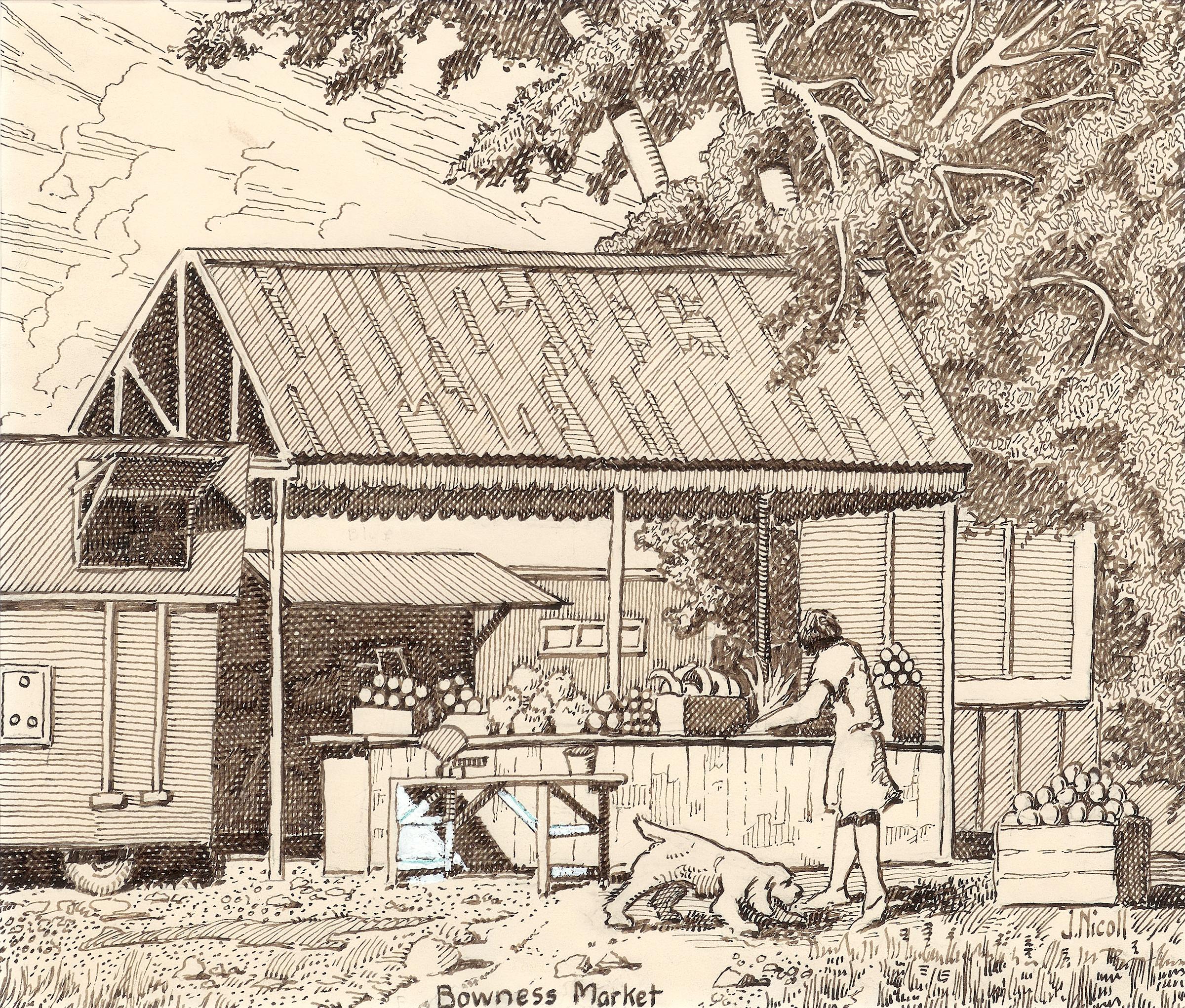 Jim Nicoll - Bowness Market, c. 1950