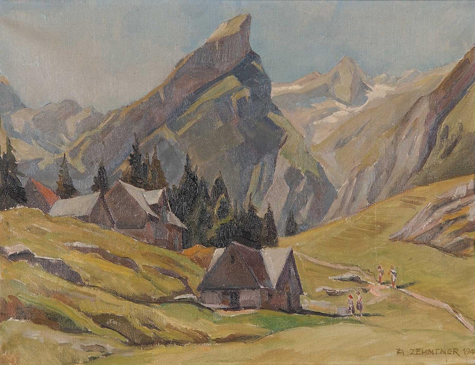 Albert Zehntner - Seealp mit Rossmad and Santis