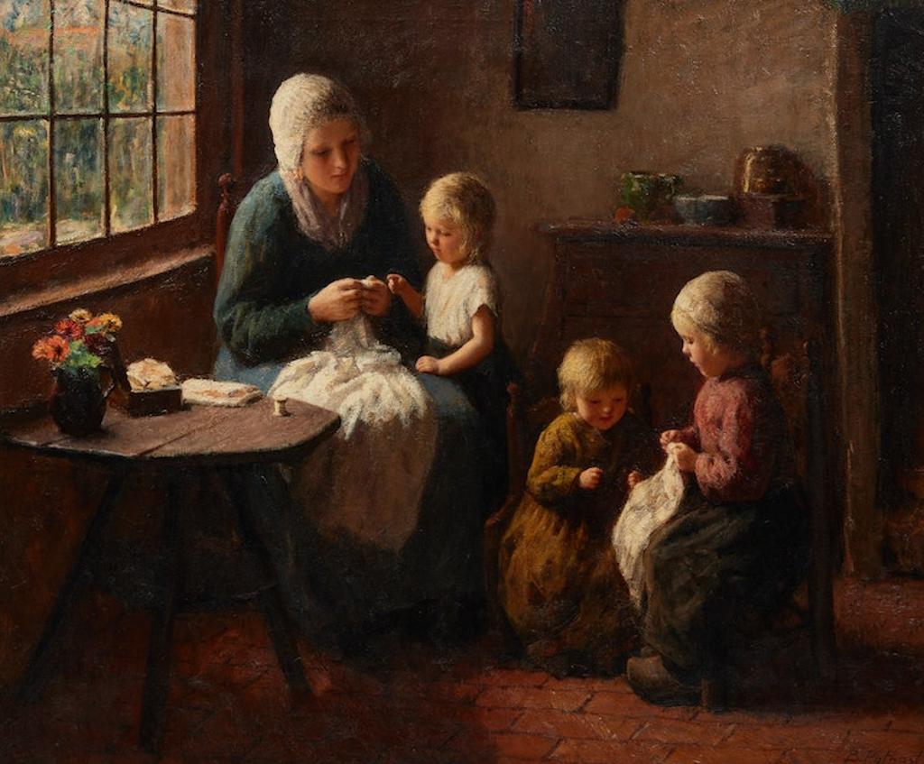 Bernard Jean Corneille Pothast (1882-1966) - The Sewing Lesson