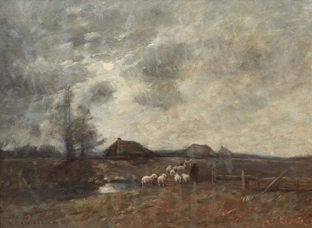 William Edwin Atkinson (1862-1926) - Moonlight, Holland