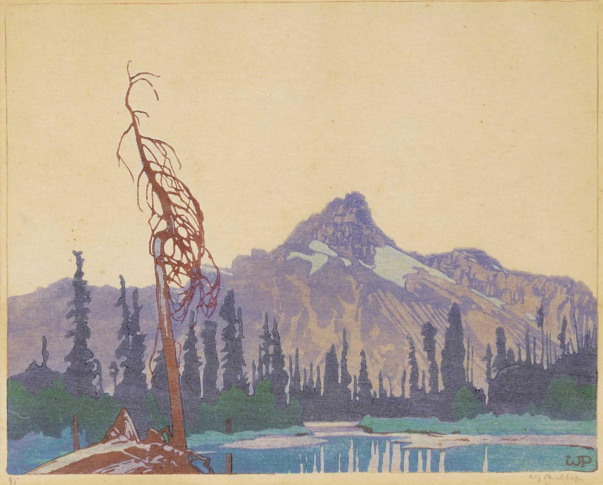 Walter Joseph (W.J.) Phillips (1884-1963) - Mount Cathedral from Lake O'Hara, British Columbia #95/250