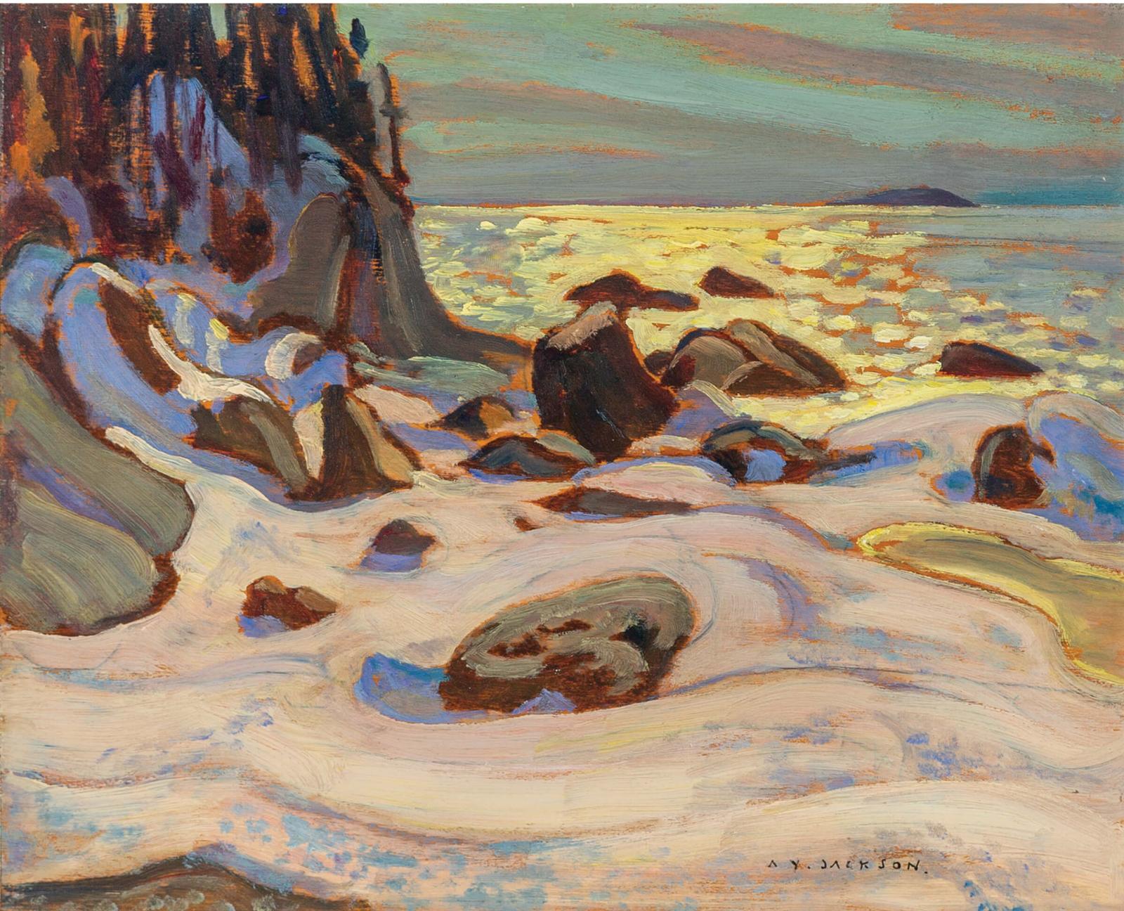 Alexander Young (A. Y.) Jackson (1882-1974) - Lower St. Lawrence, April (Near Bic, Que.)