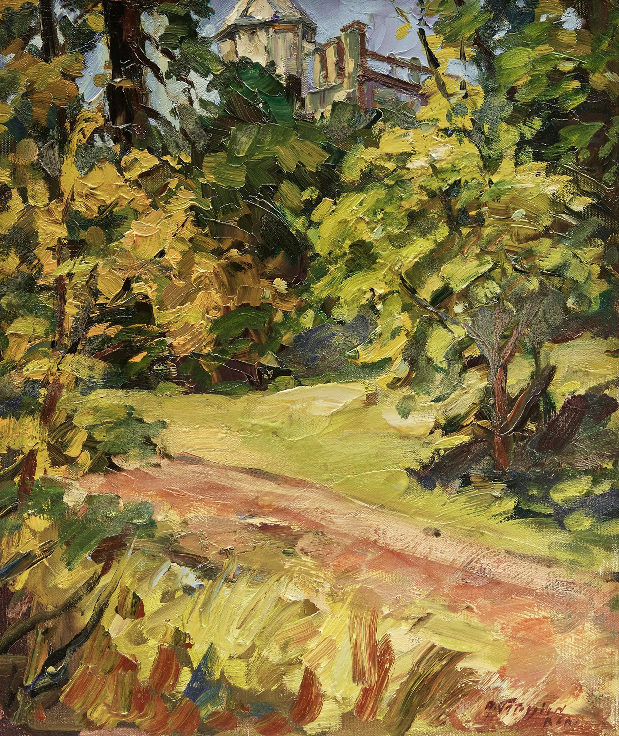 Armand Tatossian (1948-2012) - Landscape with Trail; Waterfront Landscape