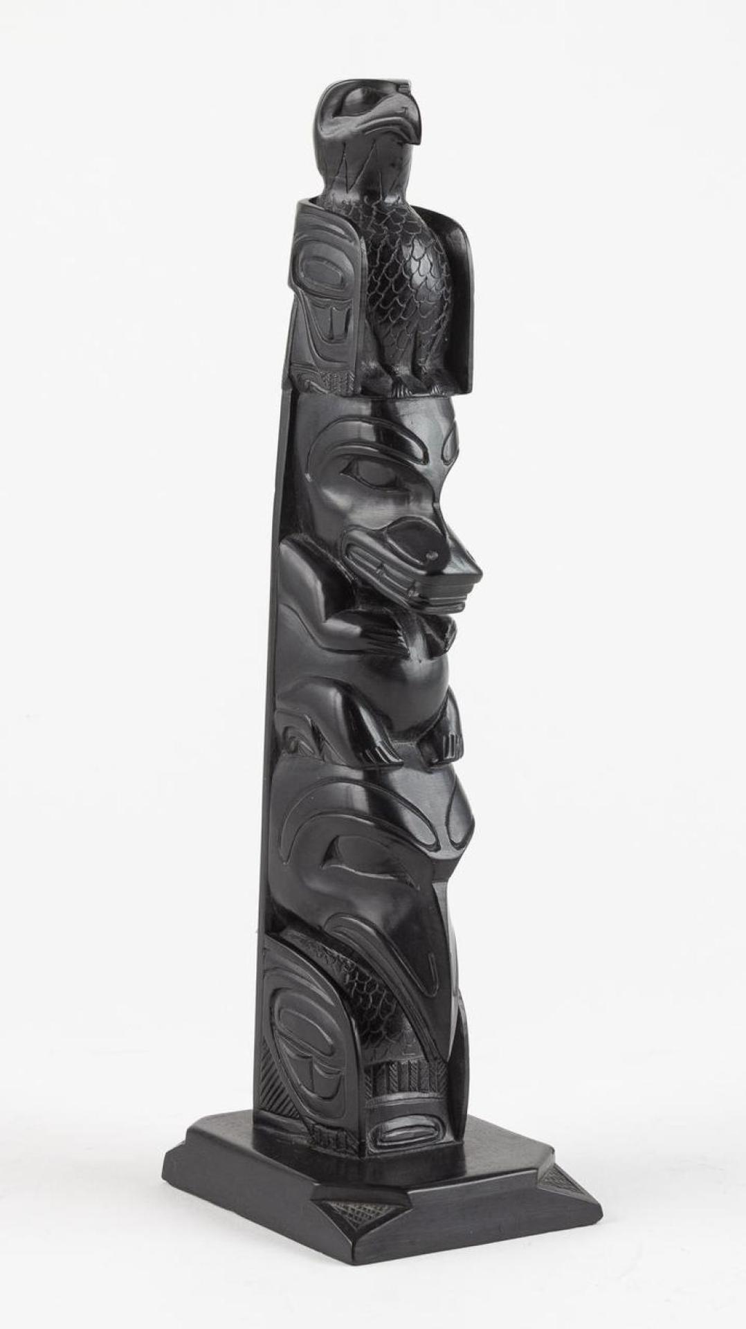 Rufus Moody (1923-1998) - a carved argillite totem pole