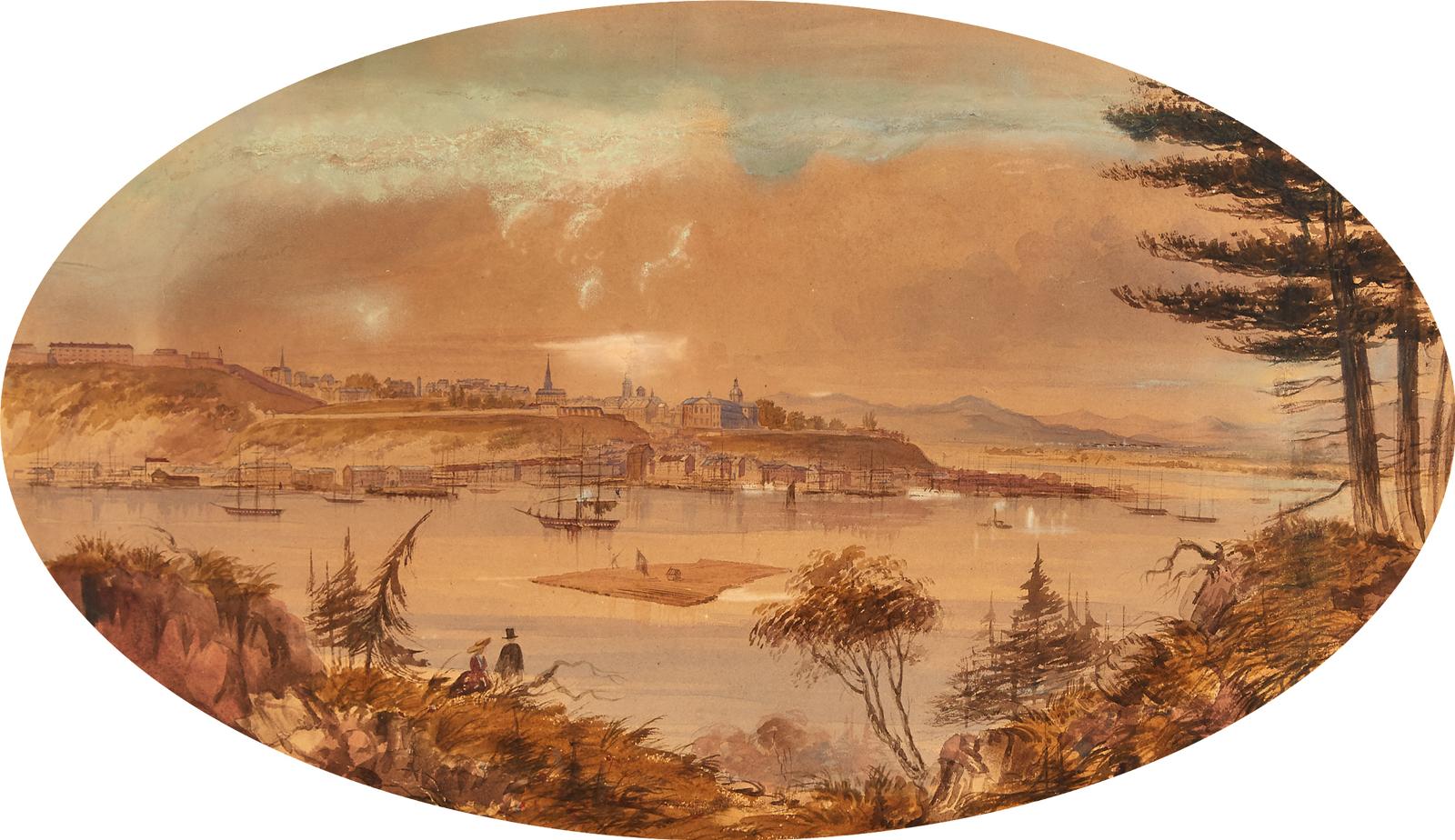 Washington Frederick Friend (1820-1886) - View Of Quebec City Seen From The South Shore Of The St. Lawrence River, C.1850