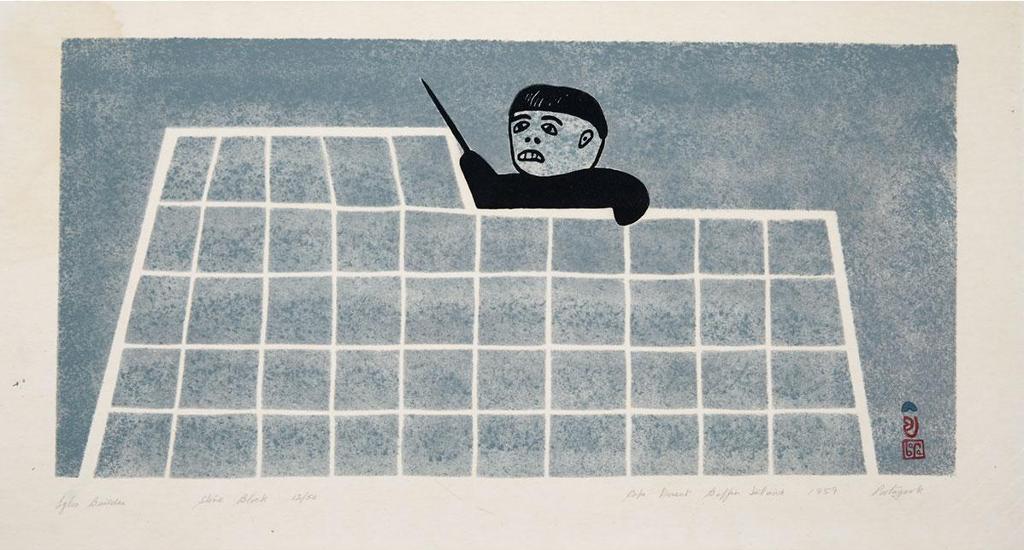 Joseph Pootoogook (1887-1958) - Igloo Builder