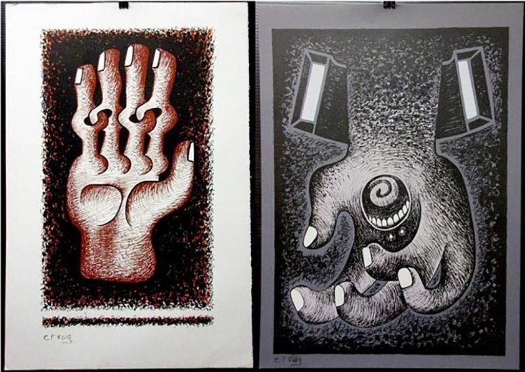 Sorel Etrog (1933-2014) - Untitled (Hand With Links & Hand With Mouth)