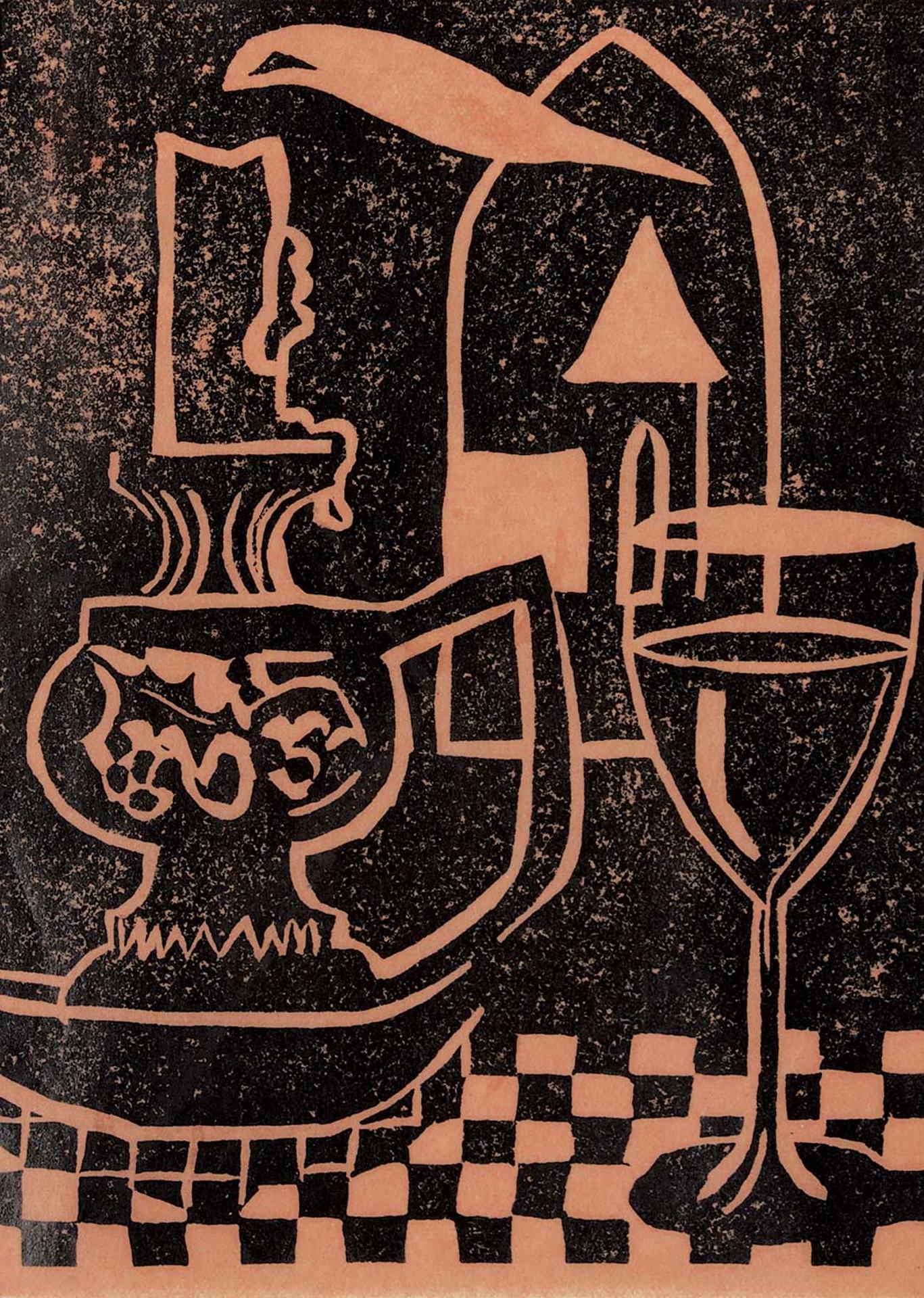 Maxwell Bennett Bates (1906-1980) - Untitled - Still Life with Candle and Wine