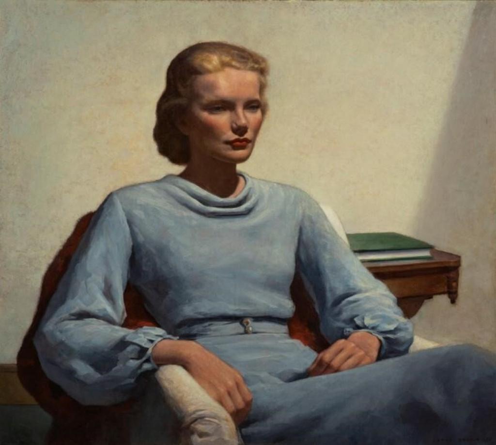 James Ormsbee Chapin (1887-1975) - Portrait of a Woman in Blue (Possibly Aileen Chapin)