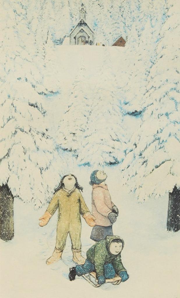 William Kurelek (1927-1977) - Excitement Over First Heavy Snow