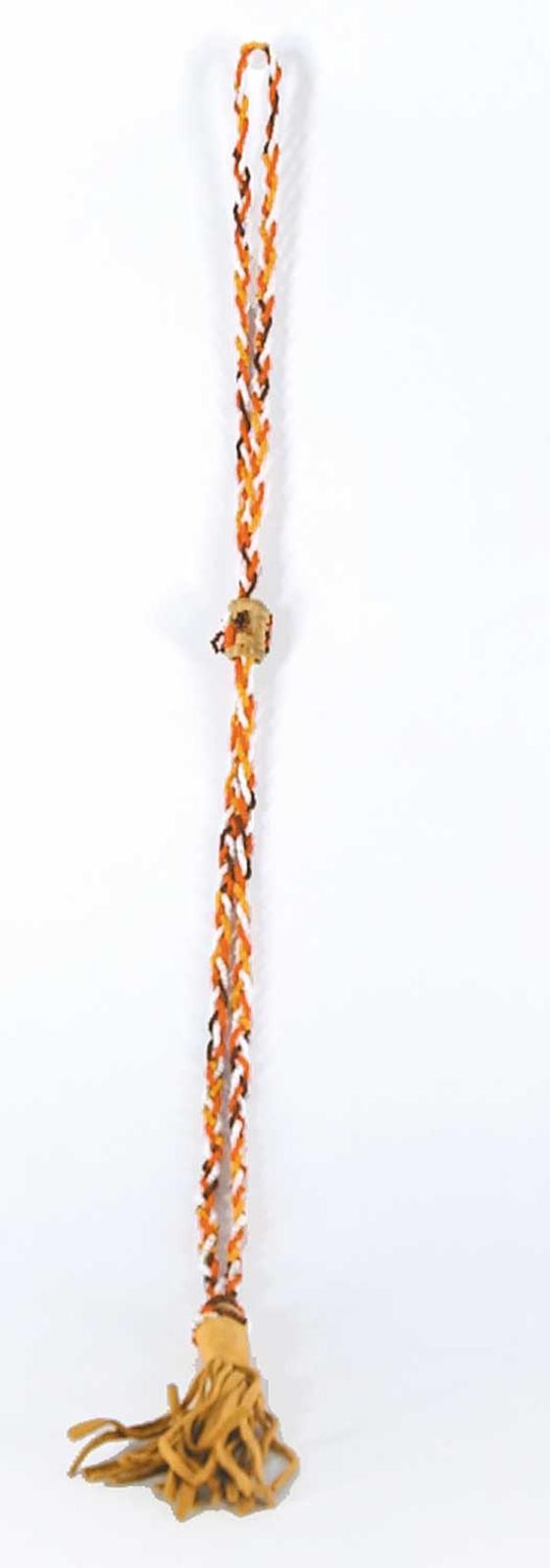 Robert Charles Aller (1922-2008) - Untitled - Beaded Braid Necklace with Leather Tassel