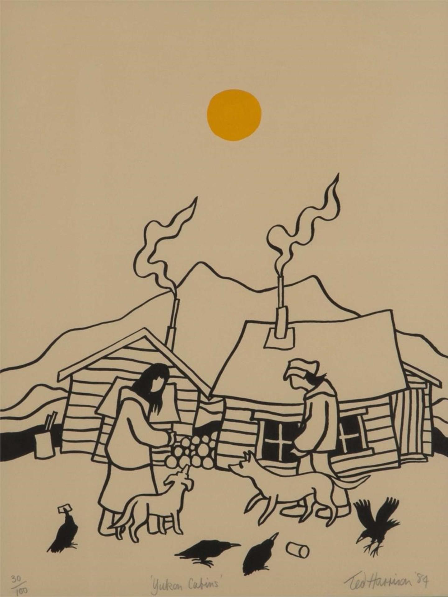 Ted Harrison (1926-2015) - Yukon Cabins (1984)