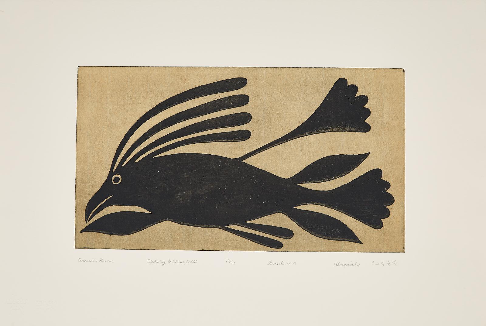 Kenojuak Ashevak (1927-2013) - Etheral Raven