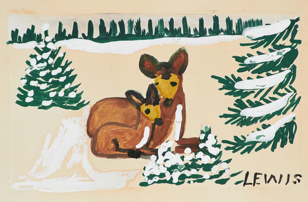 Maud Kathleen Lewis (1903-1970) - Deer