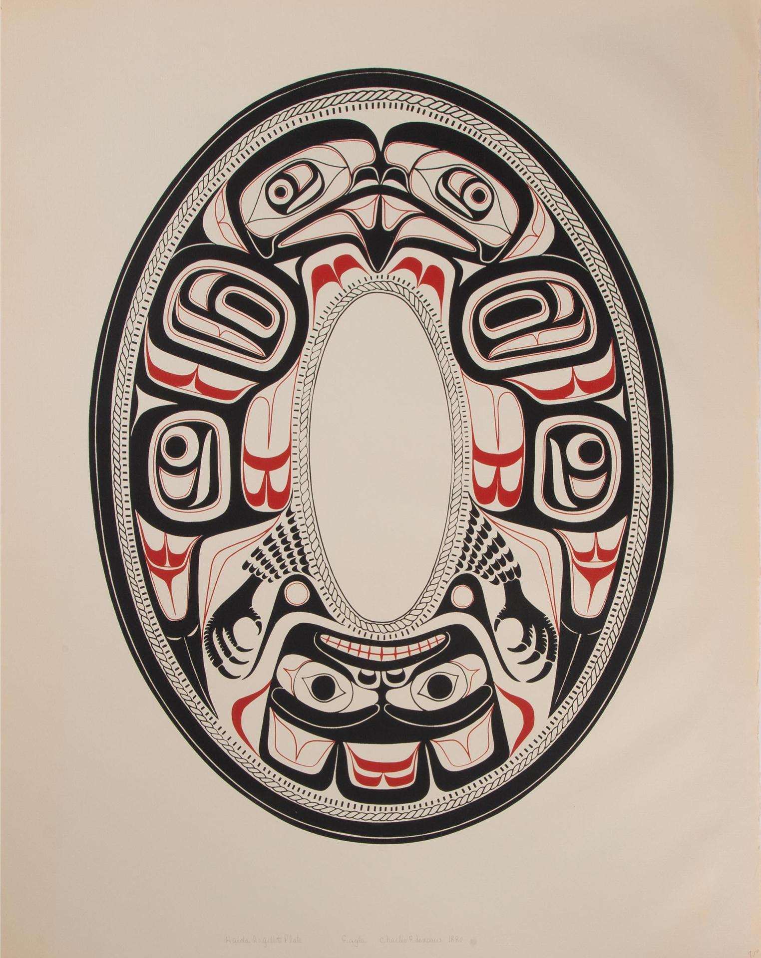 Vin Rickard - Haida Argillite Plate Eagle Charles Edenshaw 1880