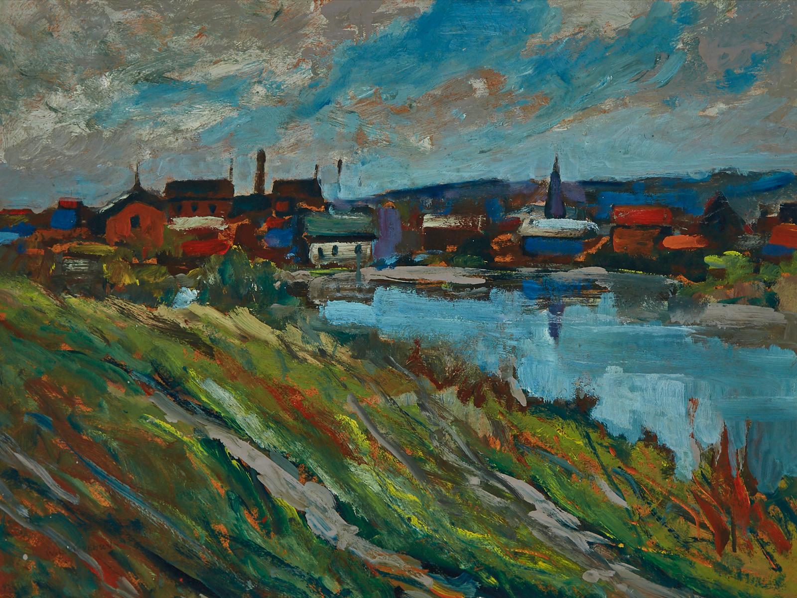 William Lewy Leroy Roy Stevenson (1905-1966) - Edge Of A West Coast Town