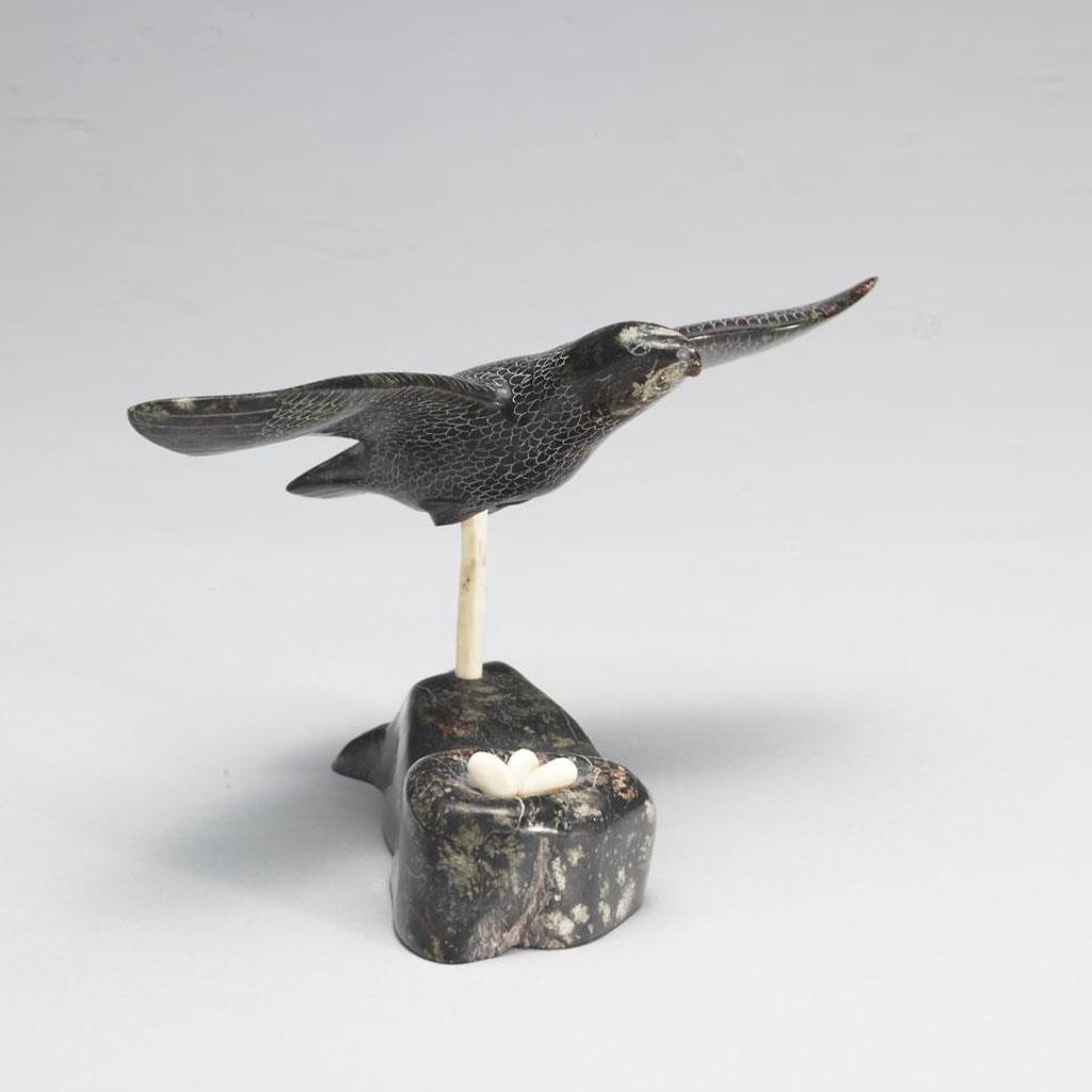 Louis Illupalik (1940) - Flying Bird With Nest Of Eggs
